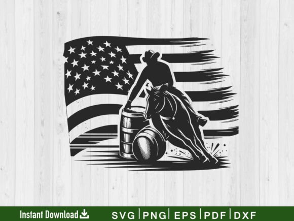 Barrel Racing Cowboy Cowgirl Embroidery Design