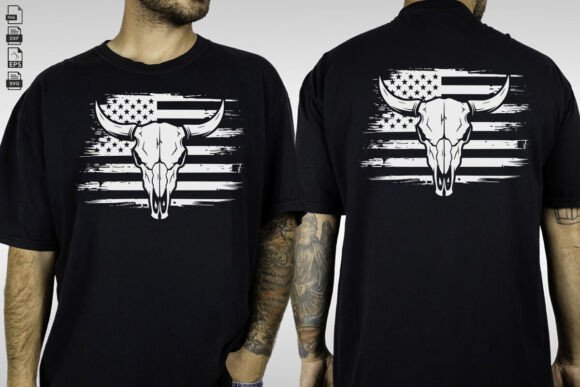 Bull Skull USA Flag SVG: A Bold Embroidery Statement