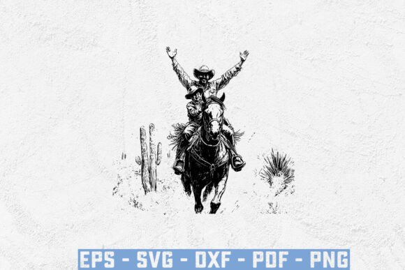 Horse Rearing Cowboy Svg, Cowboy Hat Svg