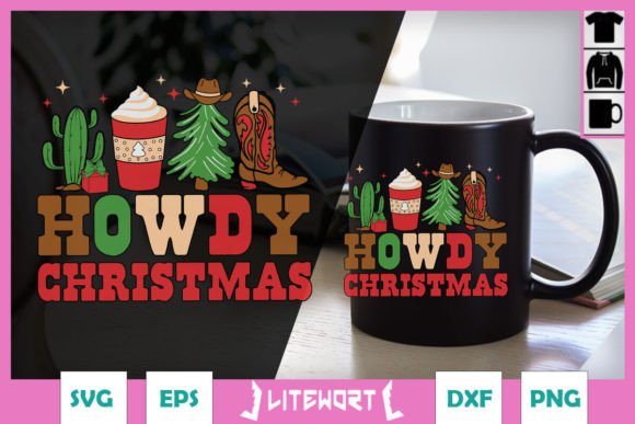 Howdy Christmas Cowgirl Cowboy SVG