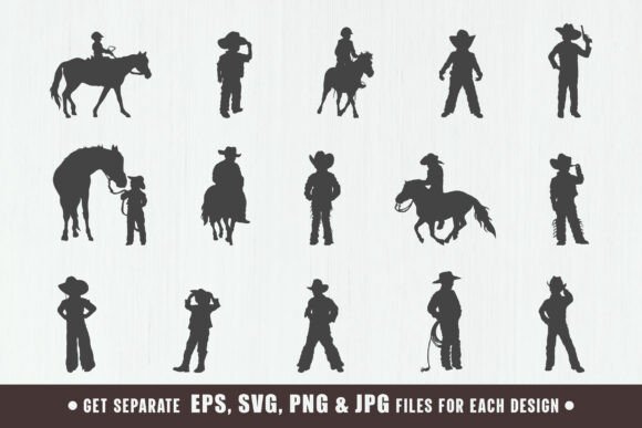 Little Cowboy Svg, Cowboy Silhouettes
